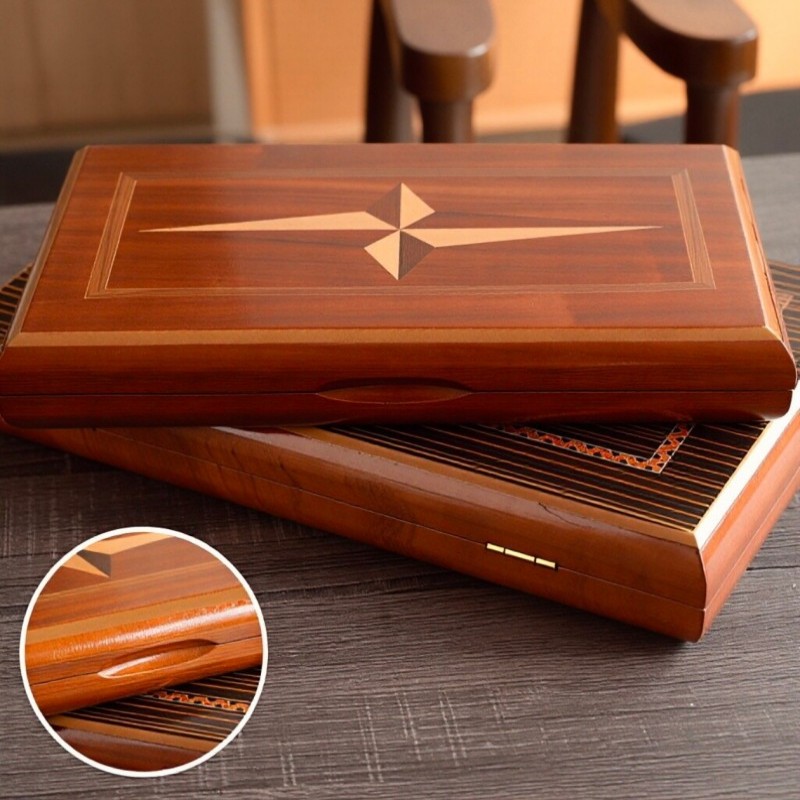 Board Game Quacks - Massivholz-Backgammon 11-19 Zoll Luxuriöses Professionelles Schachspiel