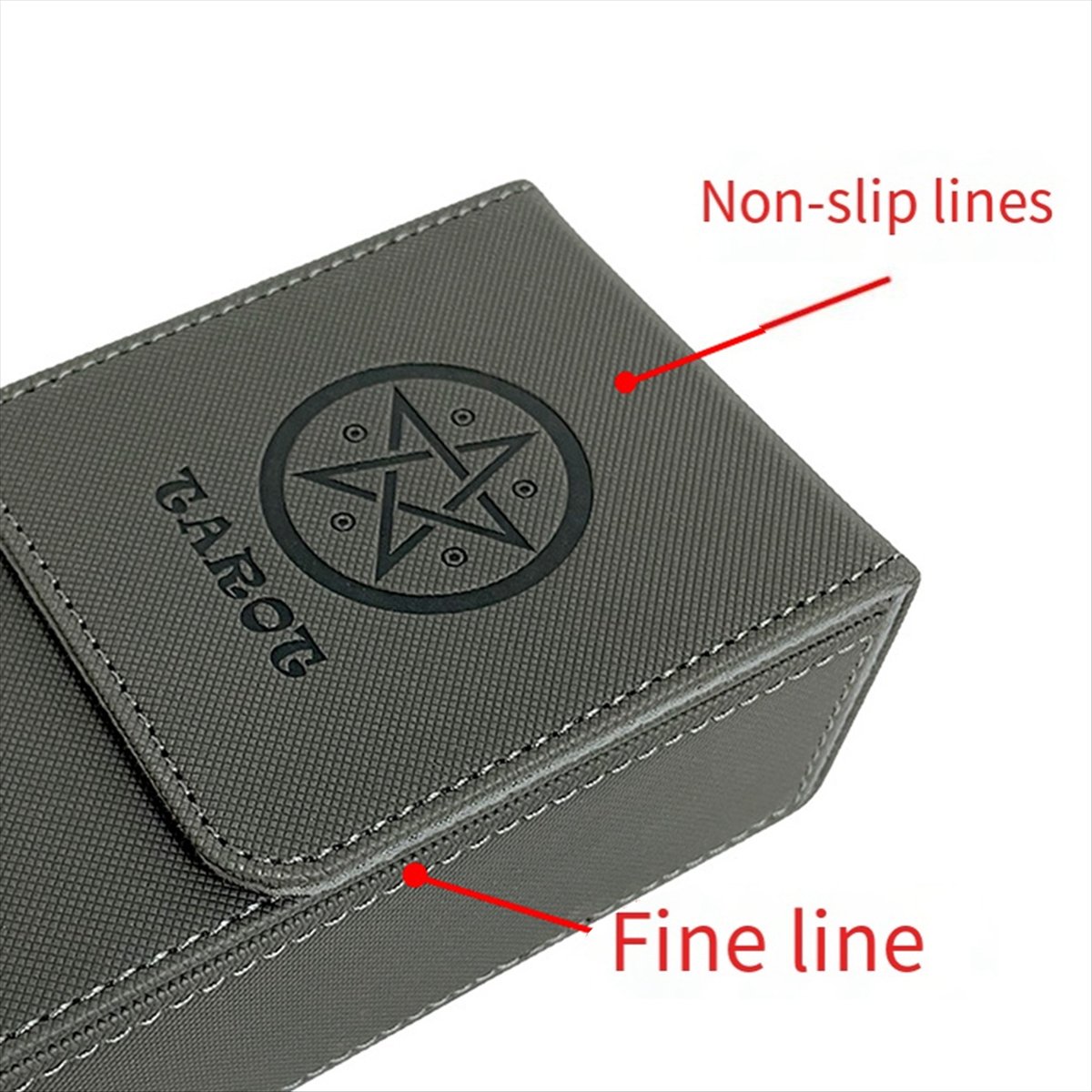 Game Storage Box - ABST Schwarze Rote Muster Tarotkarten-Aufbewahrungsbox PU-Leder