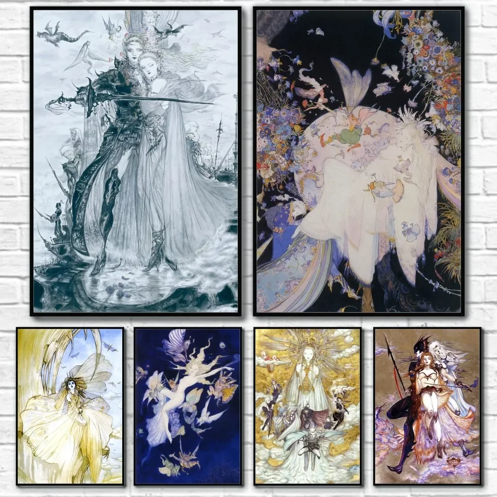 Board Game Yokohama - Yoshitaka Amano Final Fantasy Game Luxus-Poster,