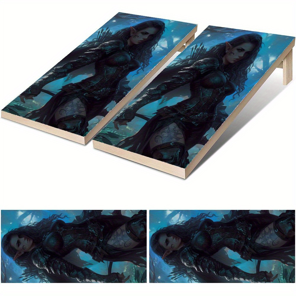 Board Game Film - Night Elven wasserdichte Cornhole-Brett-Vinylfolien, PVC-Spielbrett-Design für
