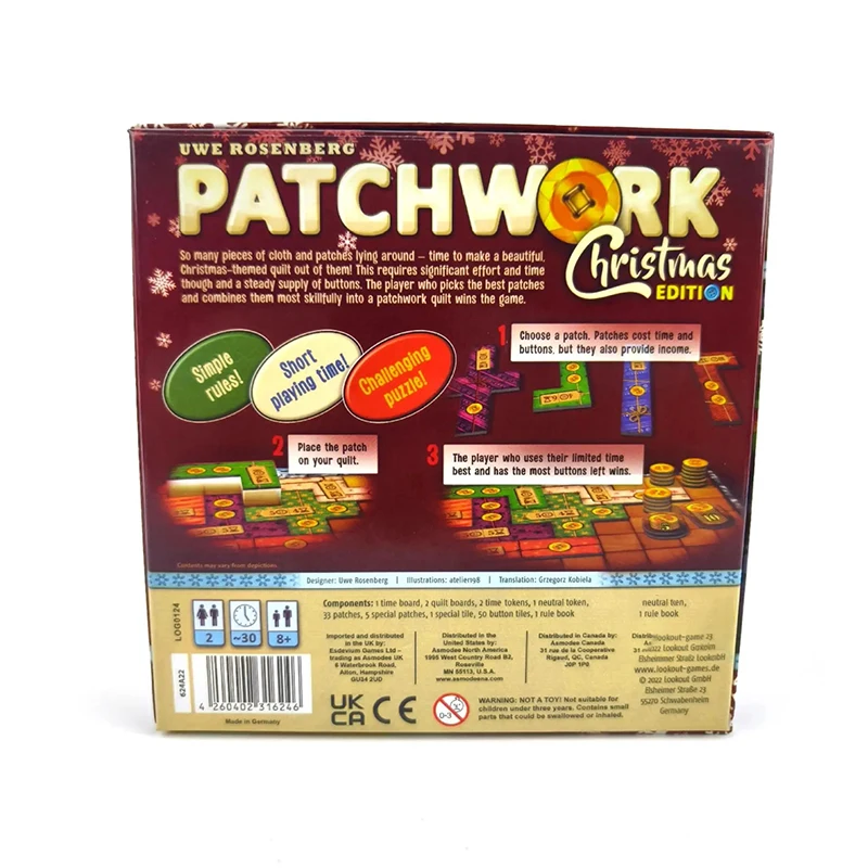 Brettspiel Patchwork: Weihnach – Board Game Night Bewertung und Preis