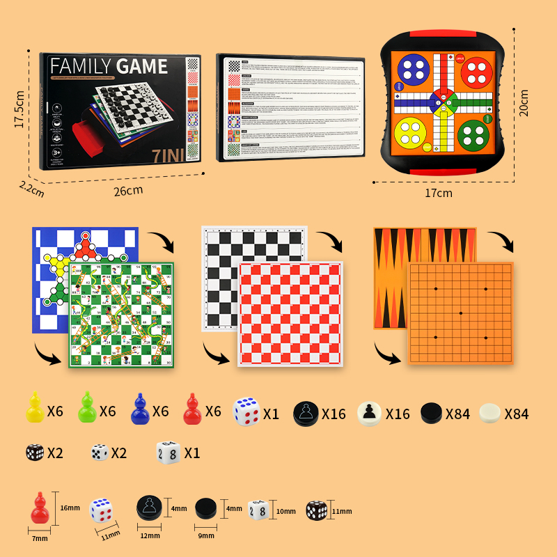 3-in-1/5-in-1/7-in-1 Brettspie – Board Game Quacks Bewertung und Preis